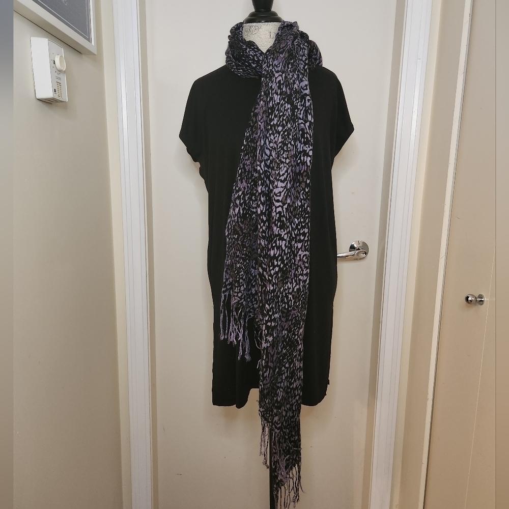 Purple Cheetah Pashmina Blanket Scarf